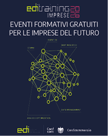 'EDITRAINING IMPRESE 2026' announces free training events with a network diagram.